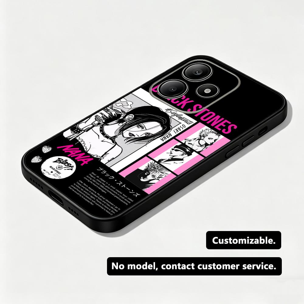Phone Cases Xiaomi 15 - 「ガール・ナナ」のクールなアニメ風デザインのスマートフォンケース。Redmi Note 17、15、14、13、12、11 Pro Plus、S 5Gに対応。ソフトな質感の黒いスマホカバー。