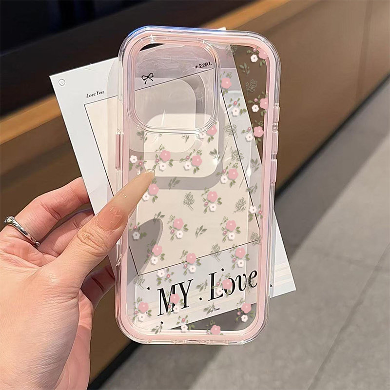 Phone Cases Xr Iphone - グリーンリーフピンクフラワー2in1クリアソフトTPUスマホケース iPhone 17 Pro Max、15、16、14、13、12、11 Pro、17