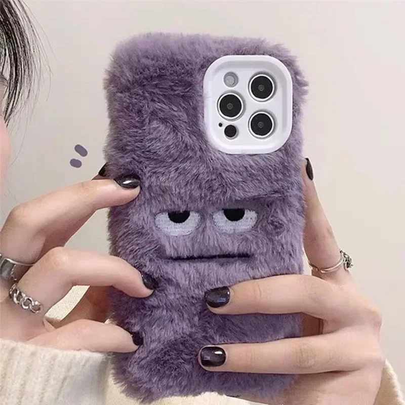 Phone Cases Iphone 13 - かわいいモンスターのぬいぐるみ風、ふわふわのiPhoneケース。iPhone 17 Air、16、15、13、11、18 Pro Max、14 Plus、12