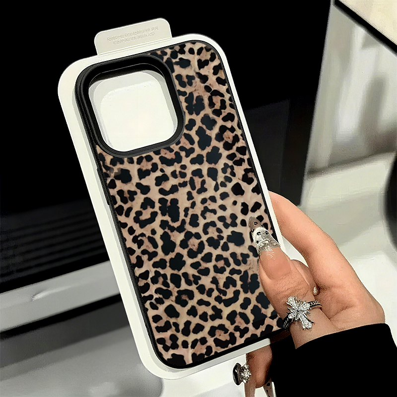 Phone Cases Xr Iphone - 耐衝撃ブラックレオパードライチテクスチャソフトフォンケース iPhone 17 Air 16 15