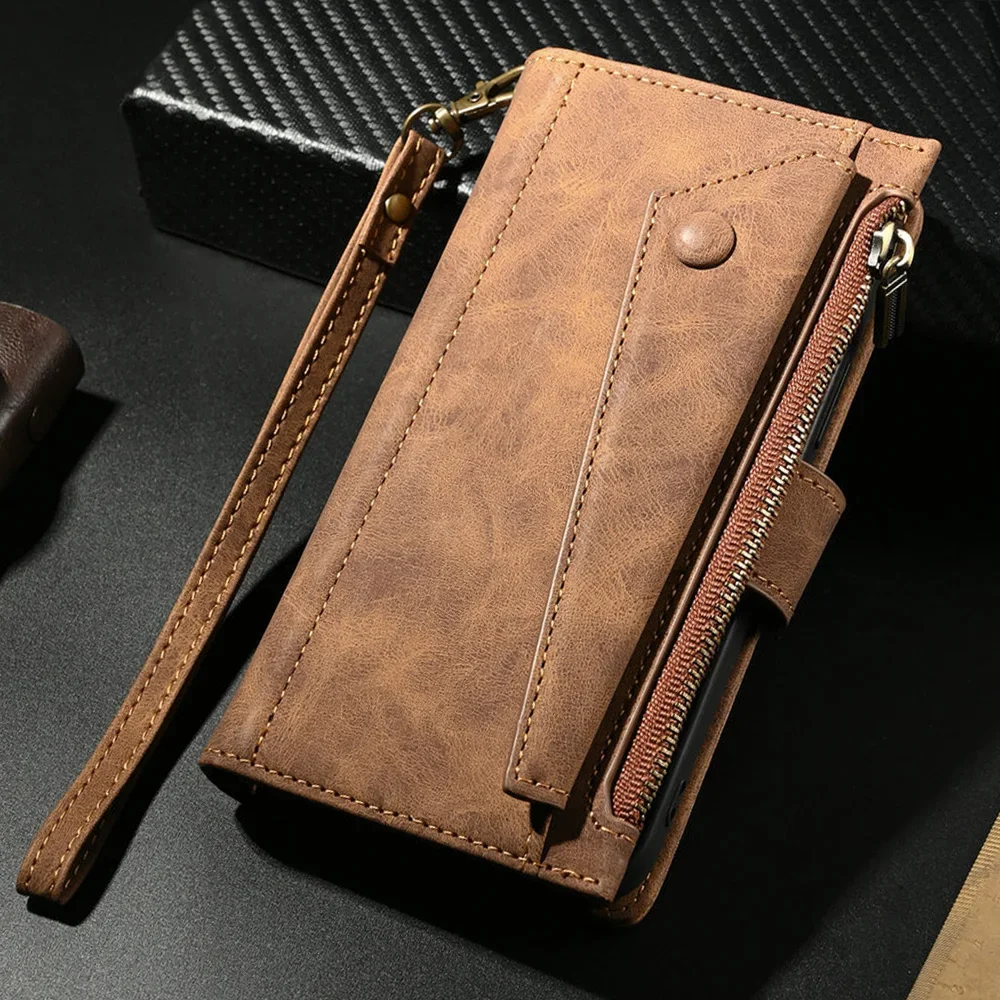 Phone Cases H&M - ジッパーレザーフリップケースクロスボディ Xiaomi ポコ X7 プロ X6