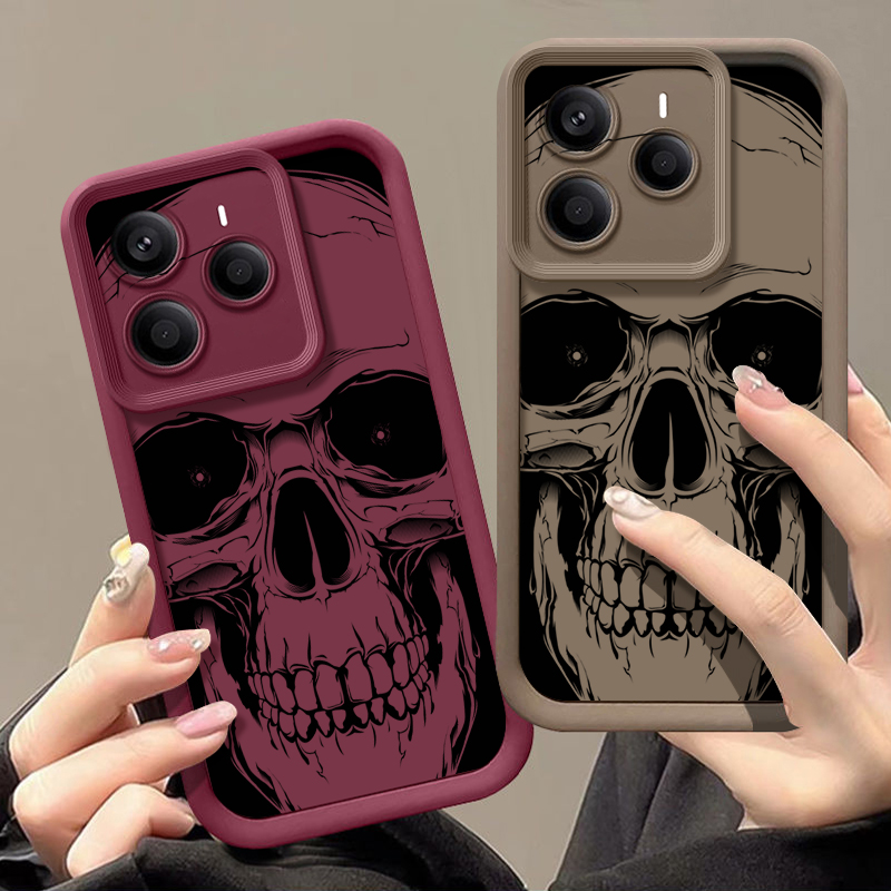 クールな黒のスカルプリントスマホケース Xiaomi Red - Phone Cases Xiaomi 15 のレビューと価格