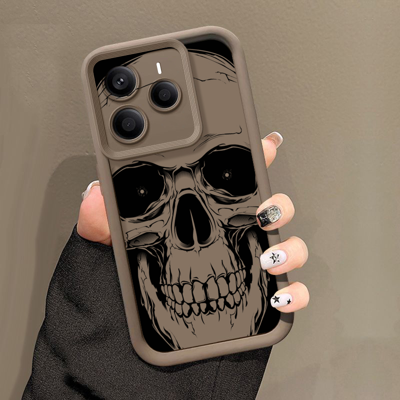 クールな黒のスカルプリントスマホケース Xiaomi Red - Phone Cases Xiaomi 15 のレビューと価格