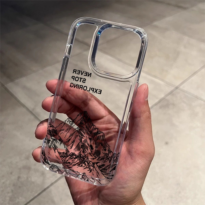 ネバーエクスプローリング マウンテンラインアート スマホケー - Phone Cases For Iphone 16 のレビューと価格