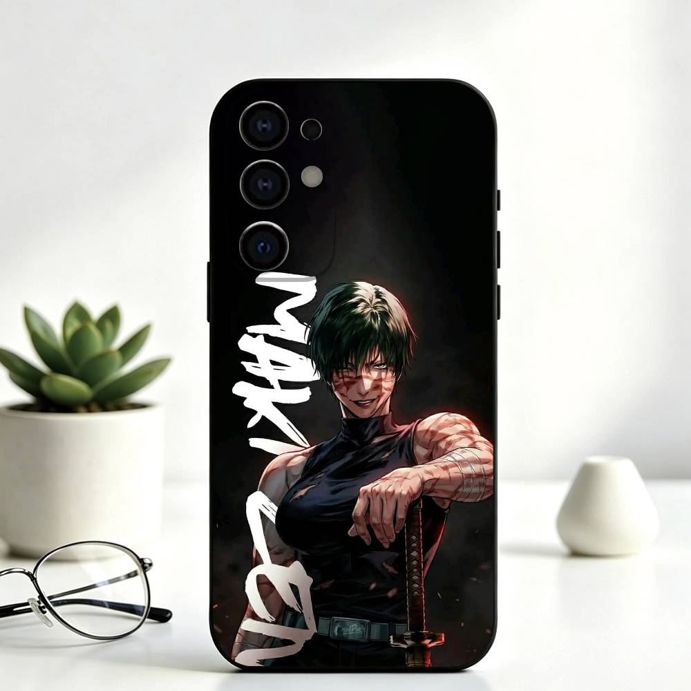呪術廻戦 マキ・ゼンイン スマホケース ブラック シリコン製 - Phone Cases Jujutsu Kaisen のレビューと価格